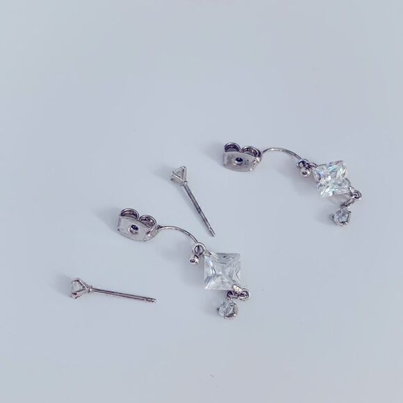 Silver Cubic Zirconia Earrings  - Picture 4 of 4
